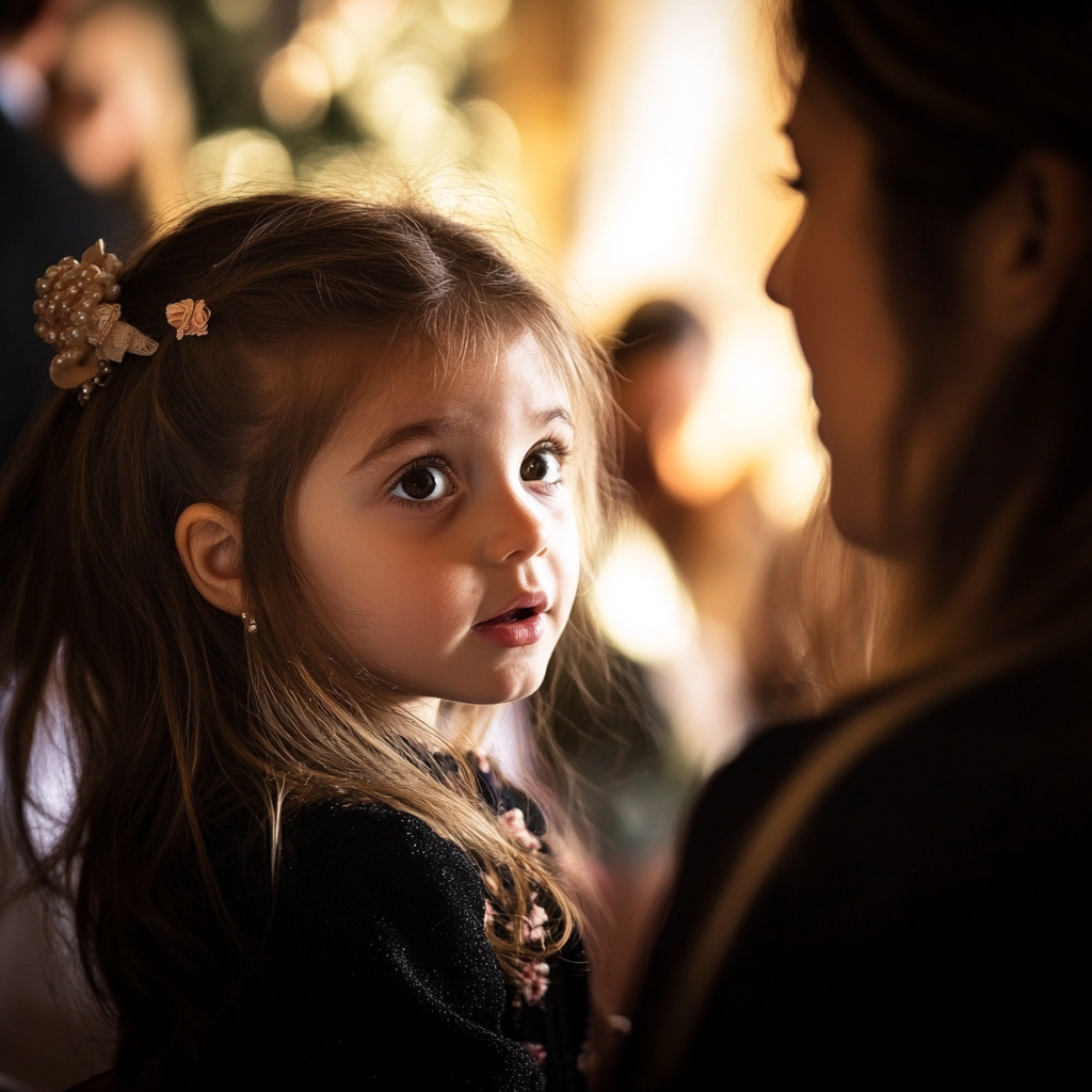 Una niña hablando con su madre | Fuente: Midjourney