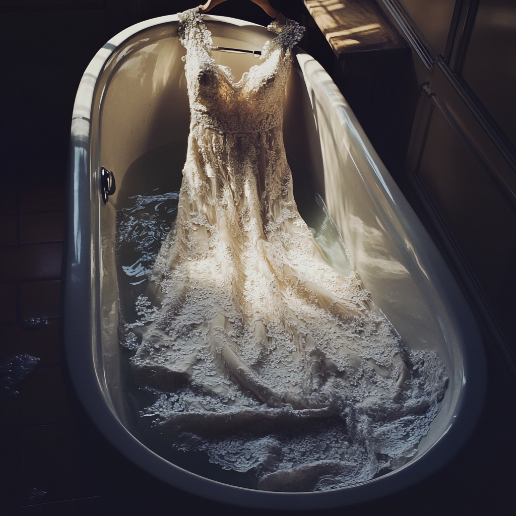 Un vestido en una bañera | Fuente: Midjourney