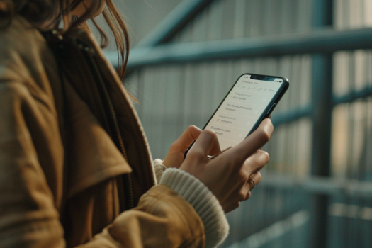 Una mujer leyendo mensajes en su móvil | Fuente: Midjourney