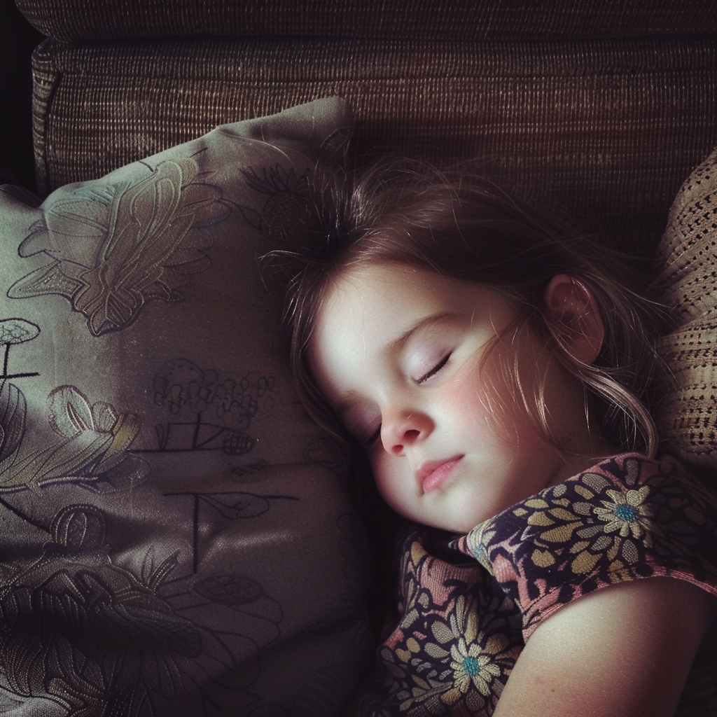 Una niña durmiendo | Fuente: Midjourney