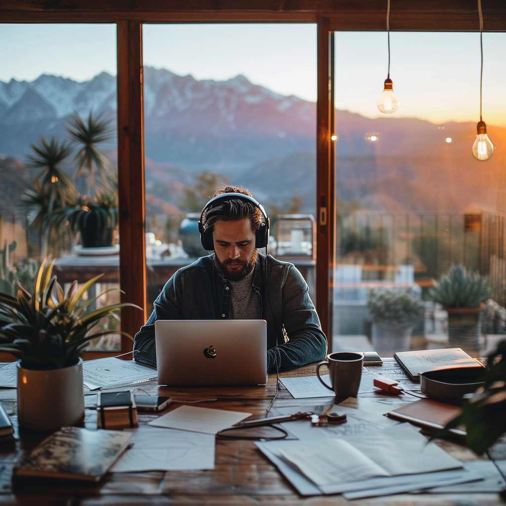 Un hombre trabajando con su portátil | Fuente: Midjourney