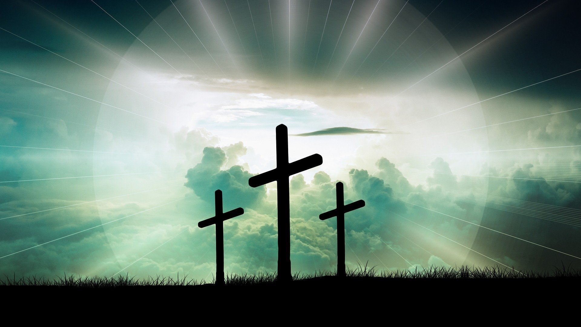 Tres cruces a contraluz. Fuente: Pixabay