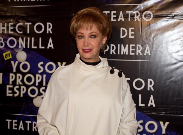 Norma Lazareno posa en la alfombra roja del espectáculo Yo Soy Mi Propia Esposa, primer aniversario el 28 de septiembre de 2010 en la Ciudad de México, México. | Foto: Getty Images