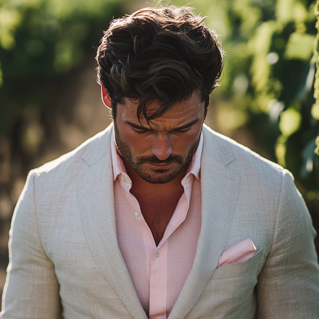 Un hombre disgustado en el exterior | Fuente: Midjourney
