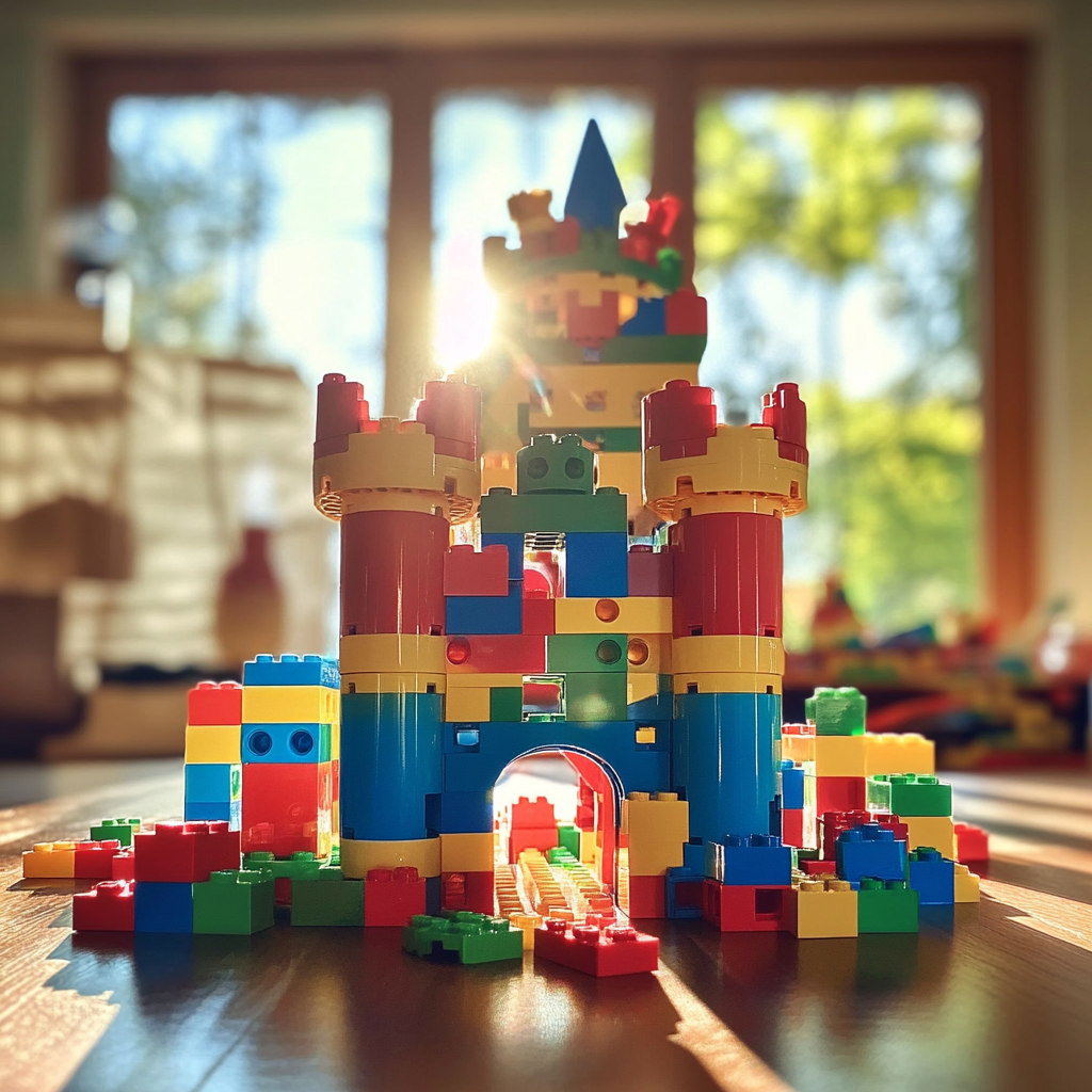 Un castillo hecho con bloques de LEGO | Fuente: Midjourney