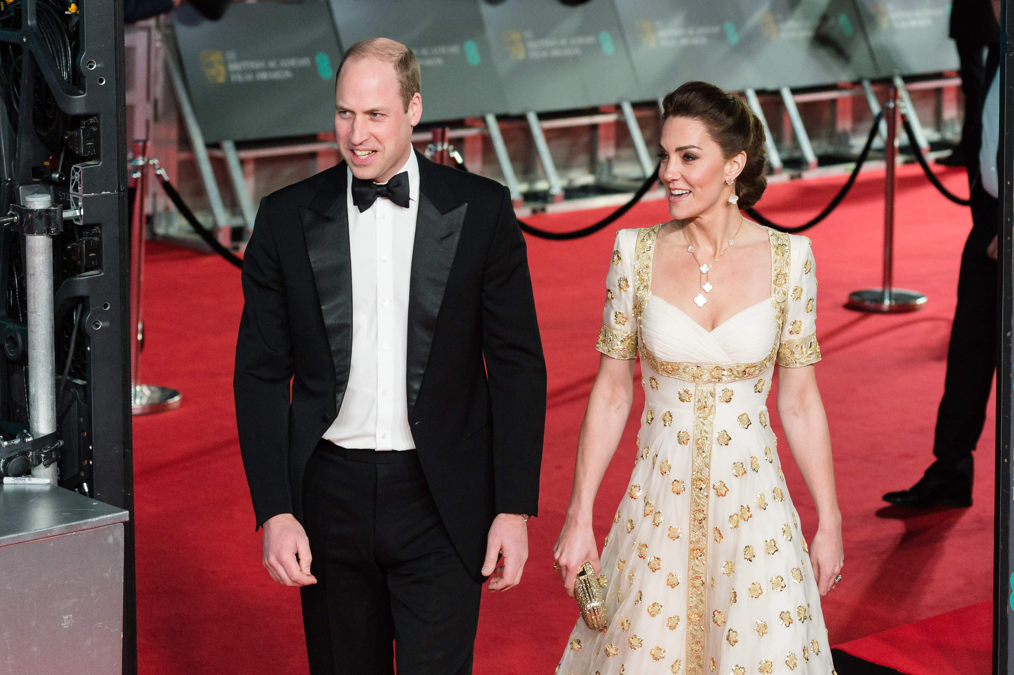 El príncipe William y la princesa Catherine asisten a la ceremonia de los EE British Academy Film Awards en el Royal Albert Hall el 02 de febrero de 2020, en Londres, Inglaterra | Fuente: Getty Images