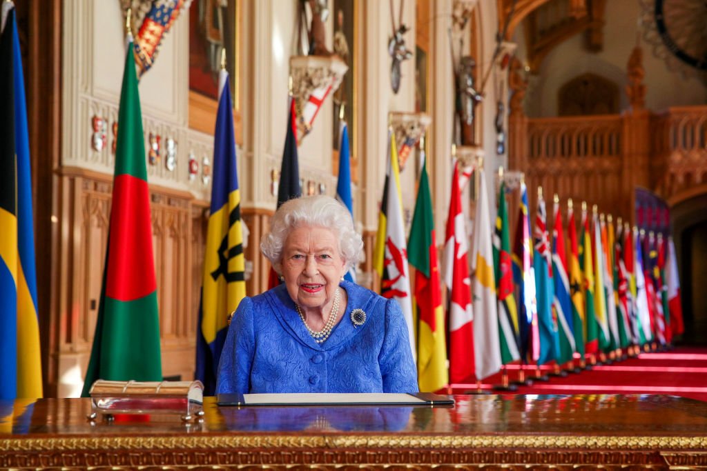 La reina Elizabeth en su mensaje anual del Día de la Commonwealth 2021. | Foto: Getty Images.