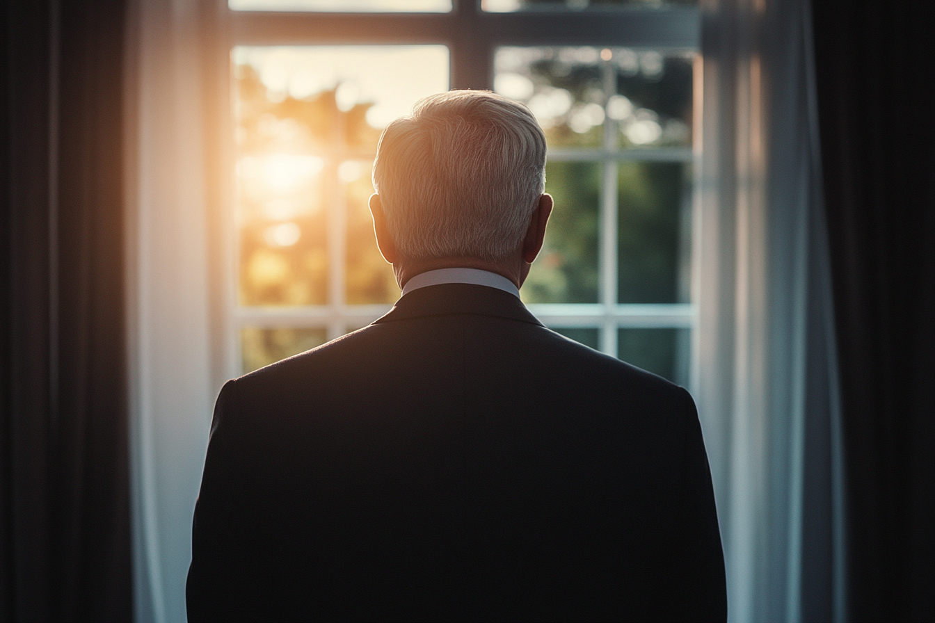 Un hombre junto a una ventana | Fuente: Midjourney