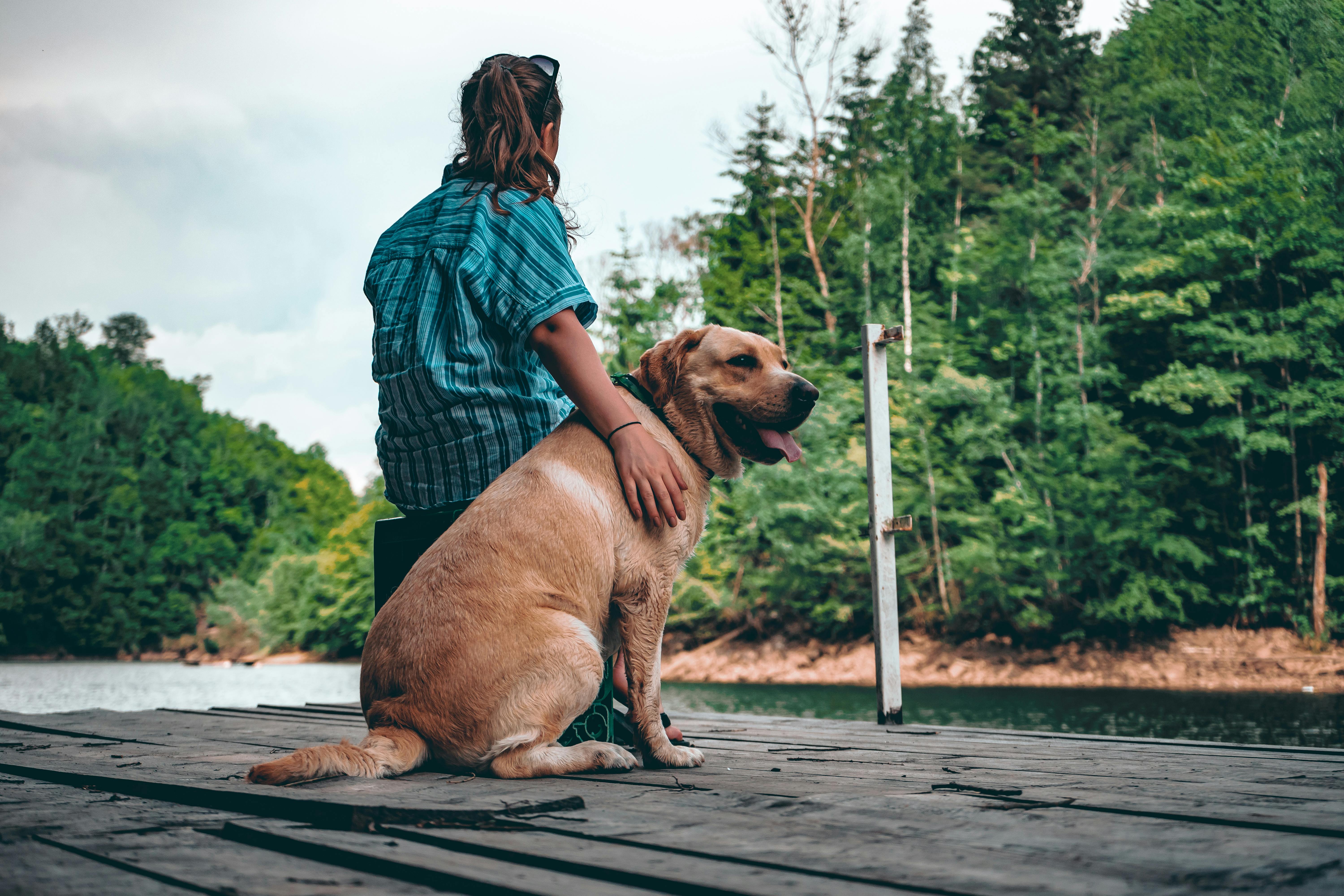 una mujer con su perro | Fuente: Pexels