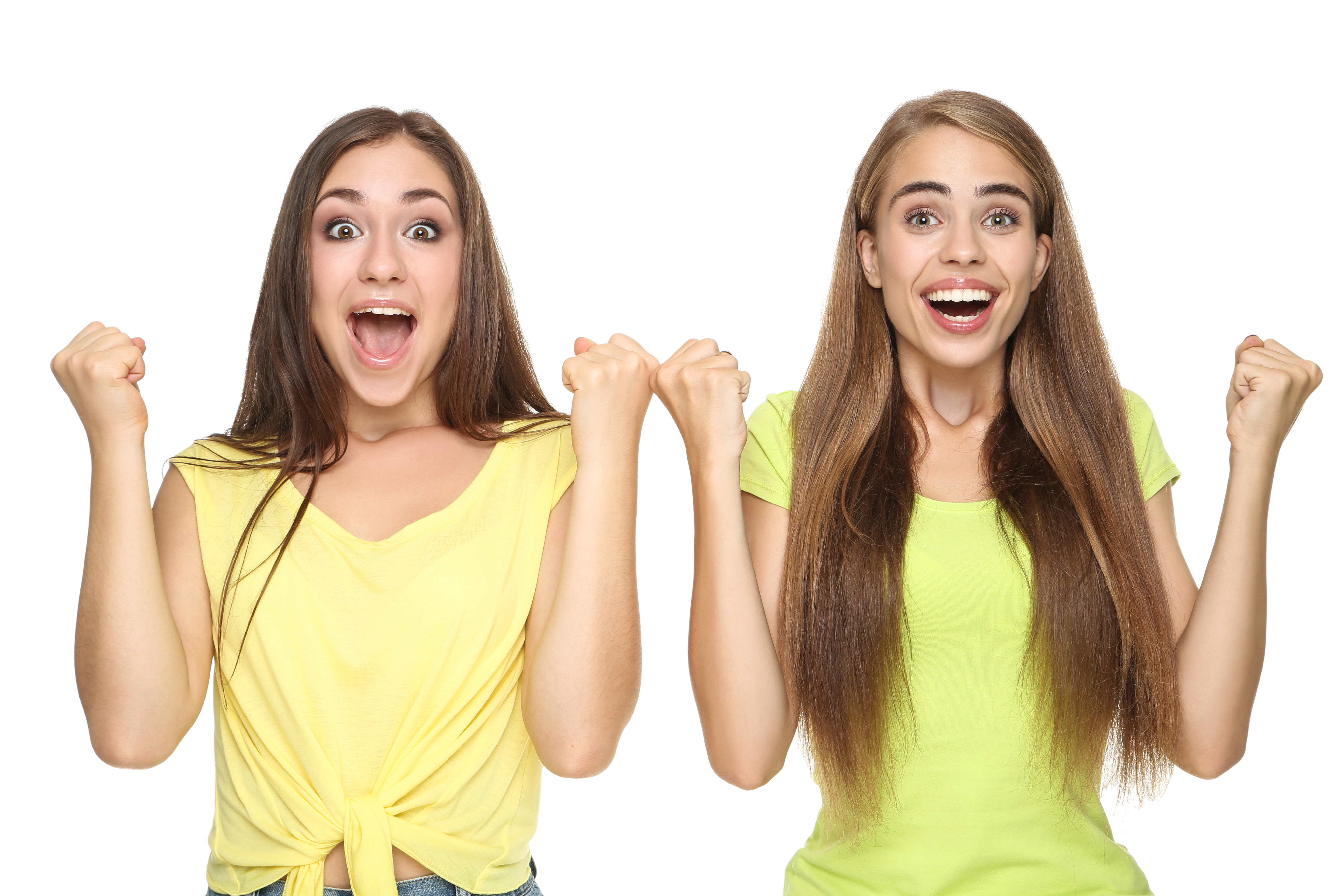 Dos chicas con cara de éxtasis | Fuente: Shutterstock