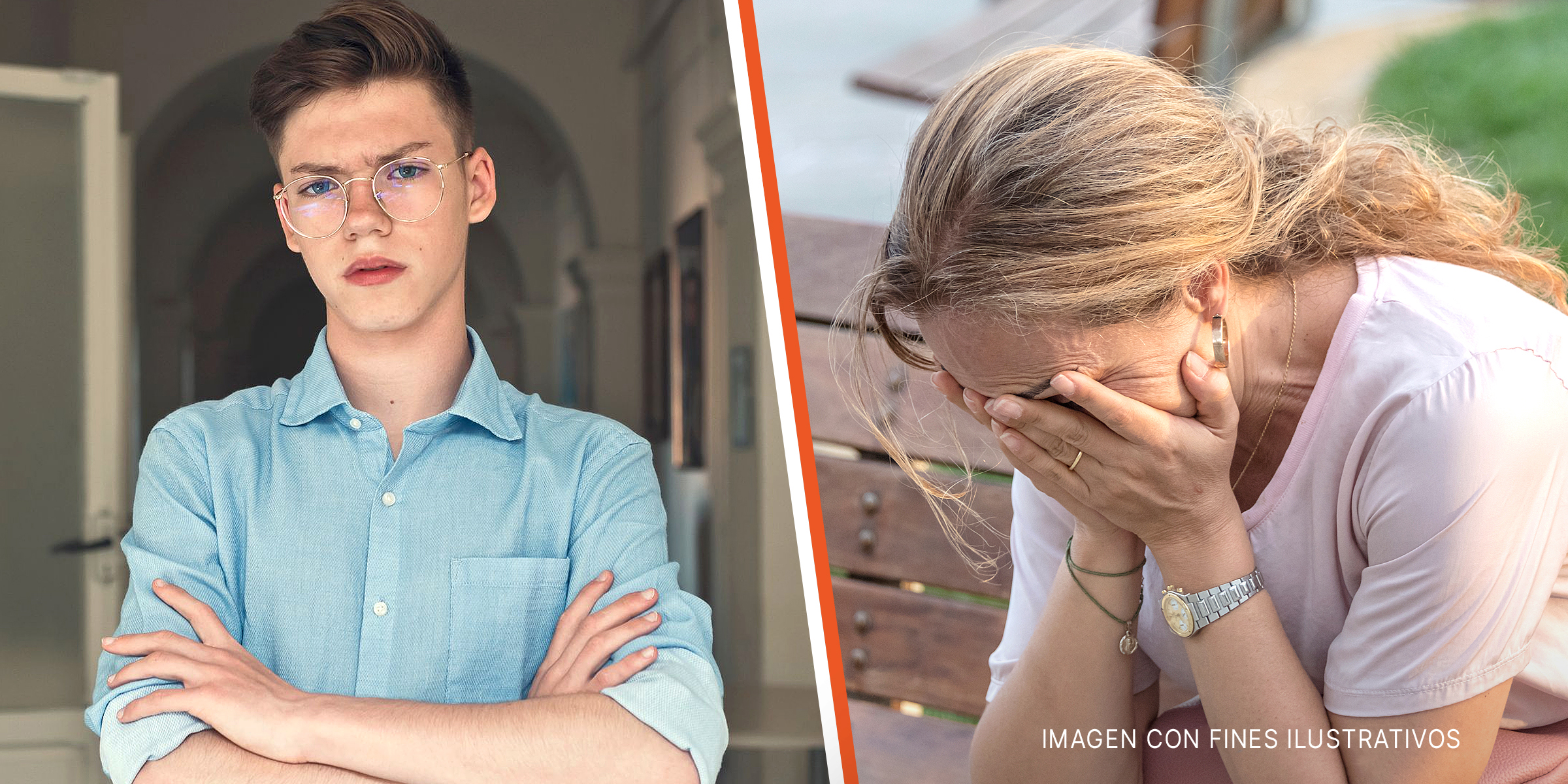 Un joven alterado y una mujer triste | Fuente: Getty Images