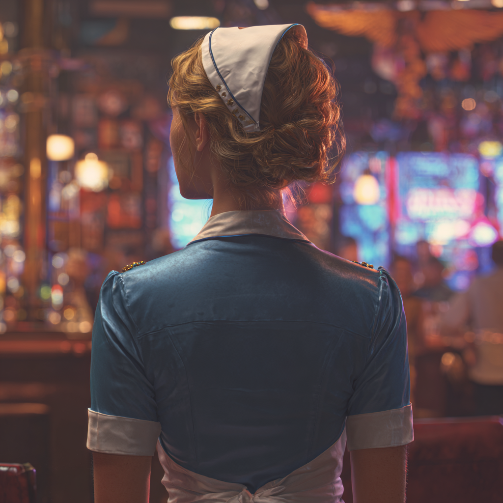 Una cameriera in una caffetteria | Fonte: Midjourney