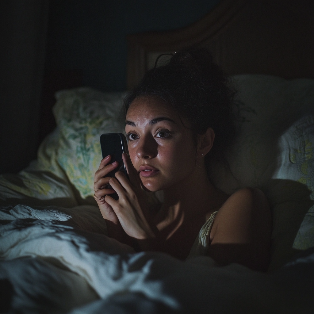 Una mujer utilizando su teléfono | Fuente: Midjourney