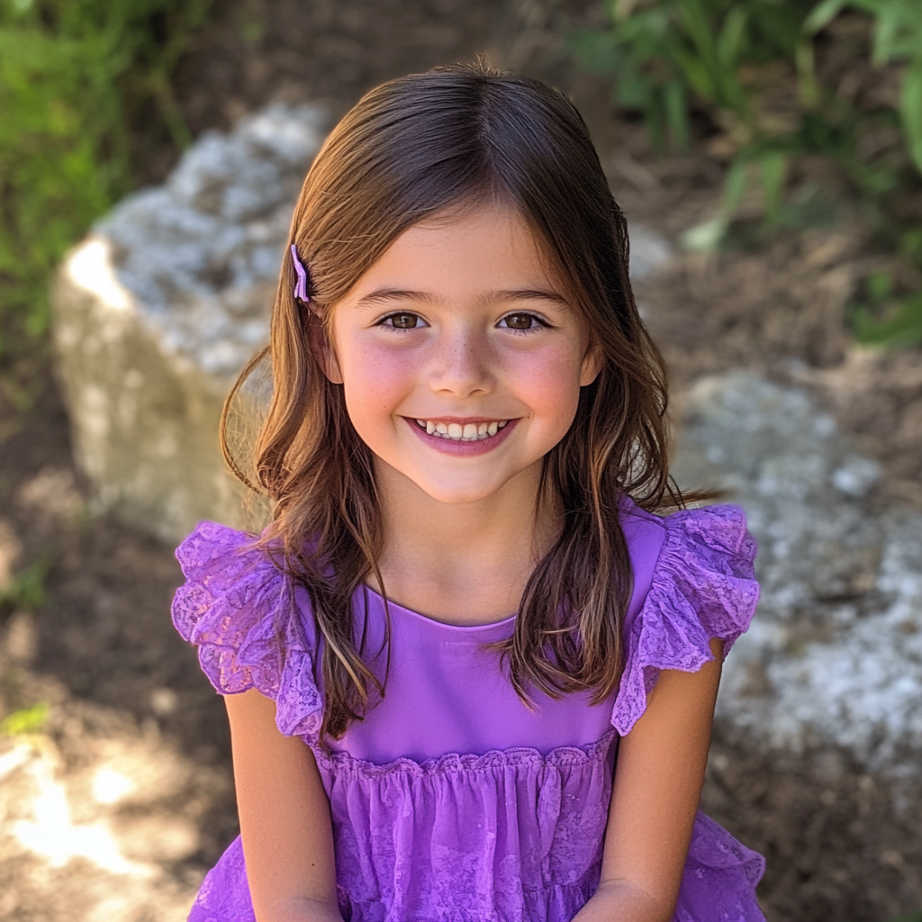 Una niña sonriente | Fuente: Midjourney
