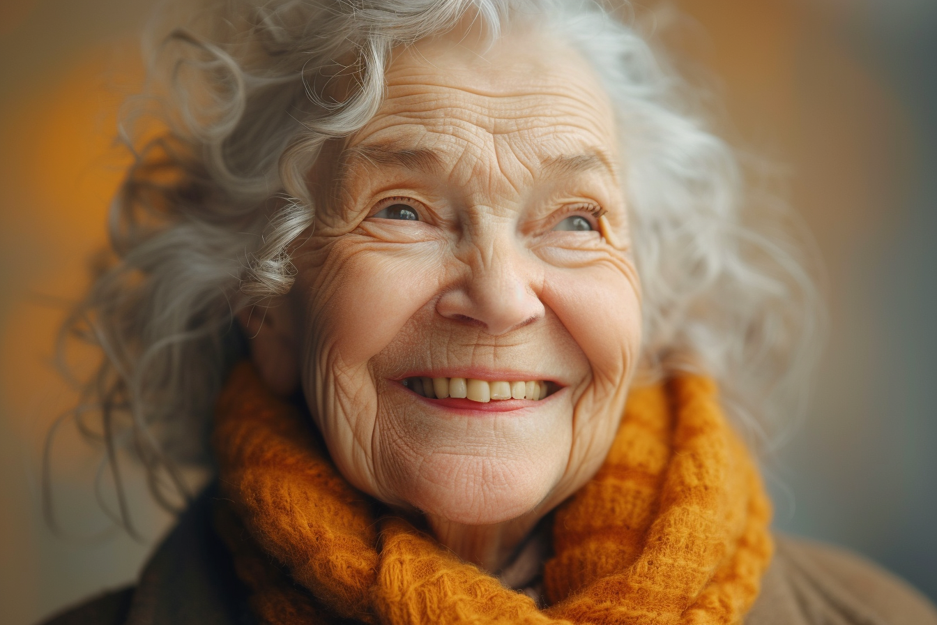 Una anciana sonriente | Fuente: Midjourney