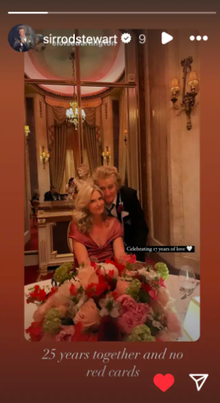 Penny Lancaster y Sir Rod Stewart posando para una foto, publicada el 18 de junio de 2024 | Fuente: Instagram/sirrodstewart