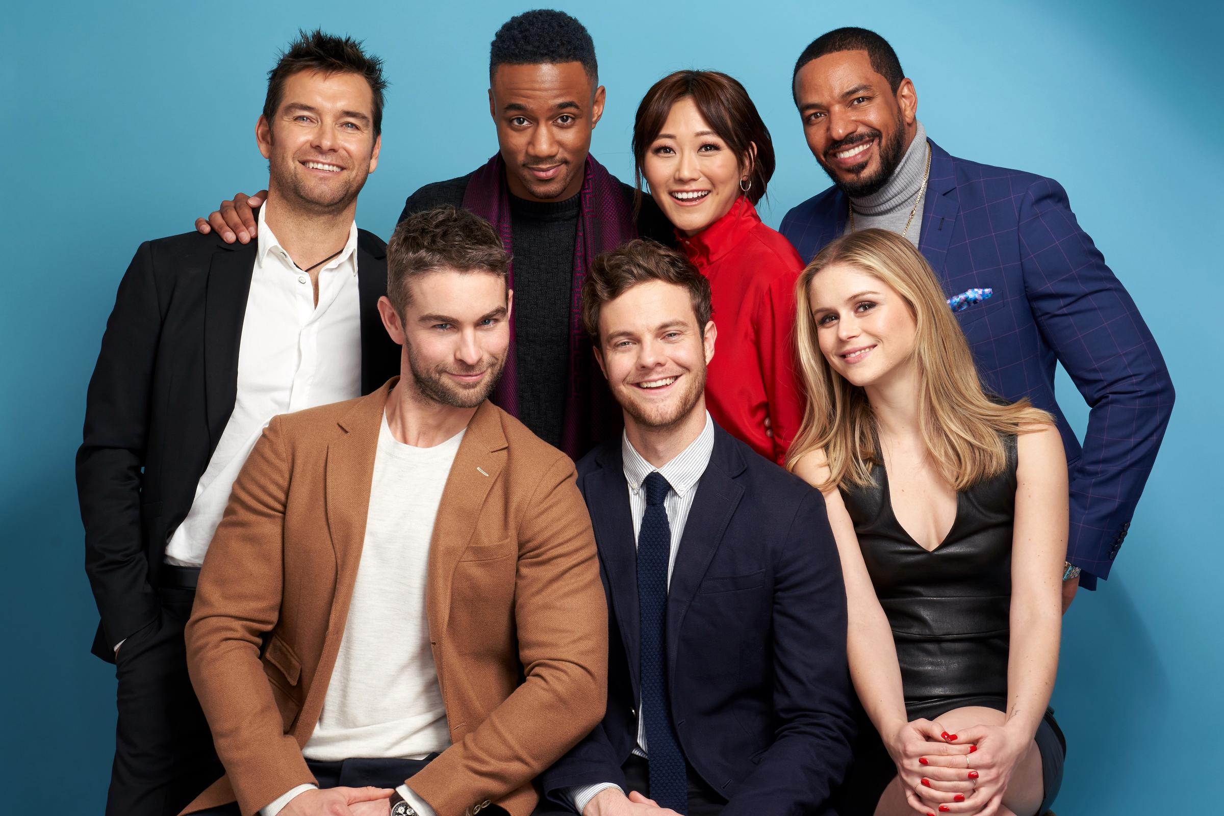 Antony Starr, Jessie Usher, Karen Fukuhara, Laz Alonso, Chace Crawford, Jack Quaid y Erin Moriarty de "The Boys" posan para un retrato en Pasadena, California, el 13 de febrero de 2019 | Fuente: Getty Images