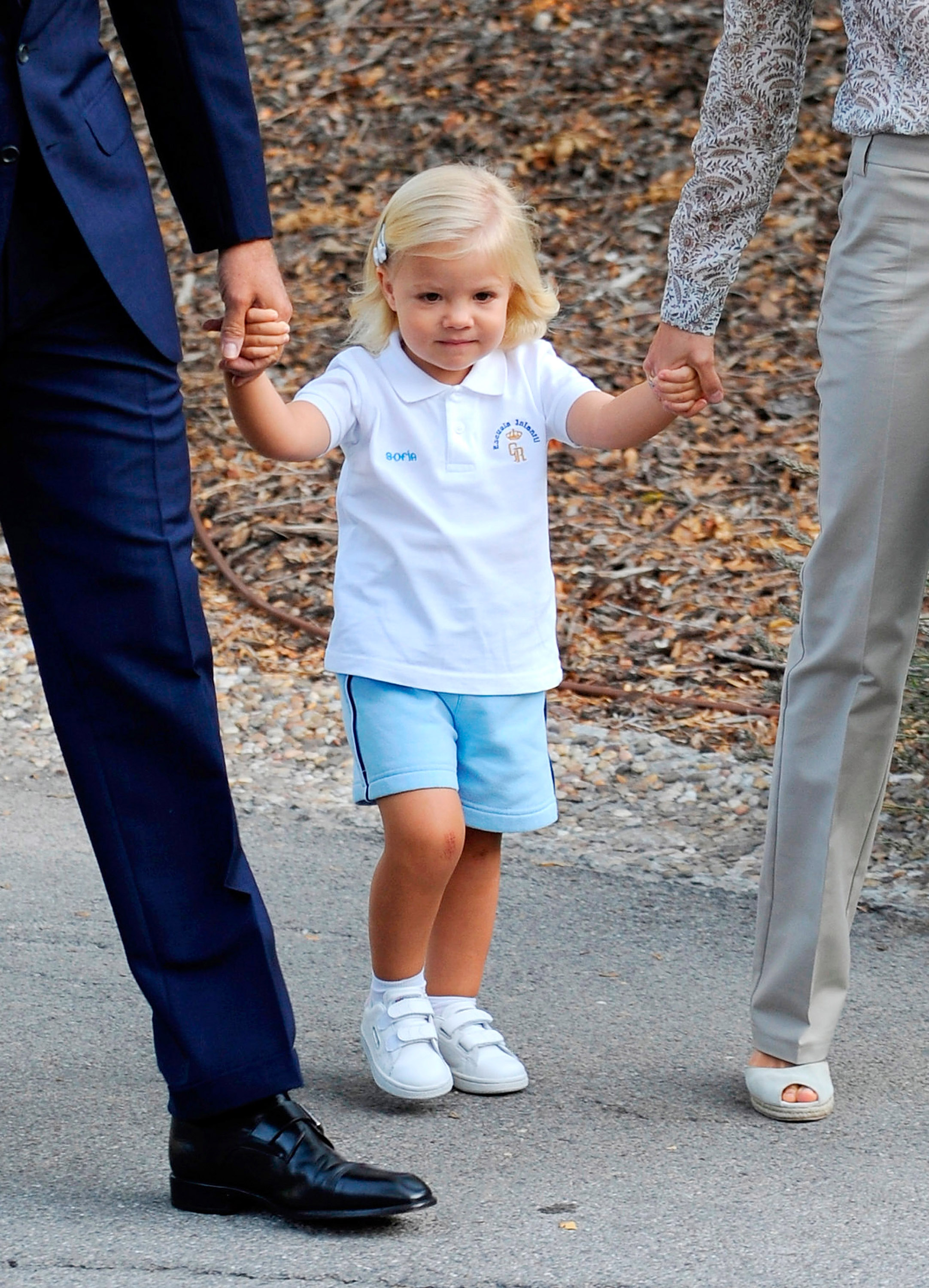 La infanta Sofía llega a su primer día de colegio en el Colegio Infantil El Pardo el 11 de septiembre de 2009 en Madrid, España.