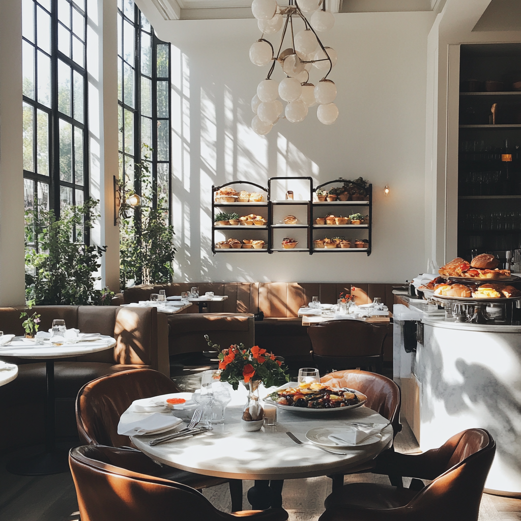 Un lugar elegante para el brunch | Fuente: Midjourney