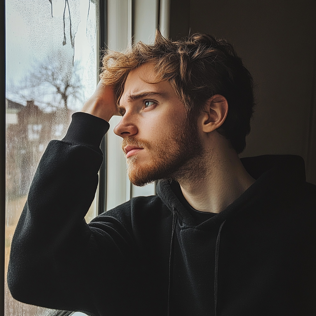 Un hombre disgustado sujetándose la cabeza | Fuente: Midjourney