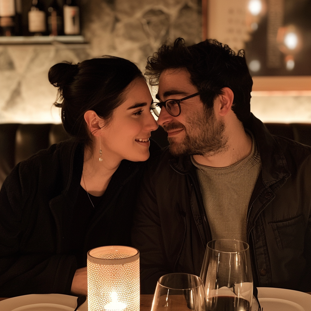 Una pareja en un restaurante | Fuente: Midjourney