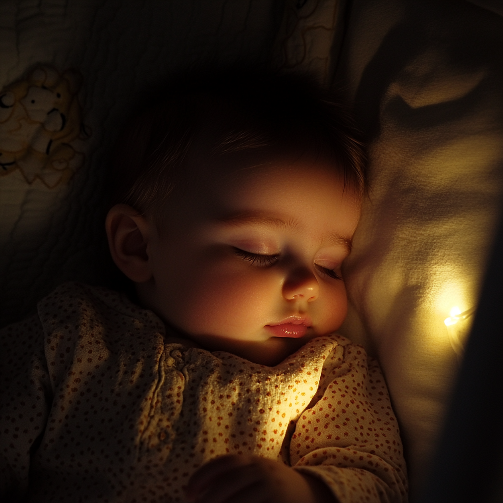Una niña durmiendo en su cuna | Fuente: Midjourney