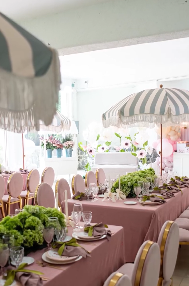 El espacio decorado donde Dulce María celebró el bautismo de su segunda hija | Fuente: Instagram/dulcemaria