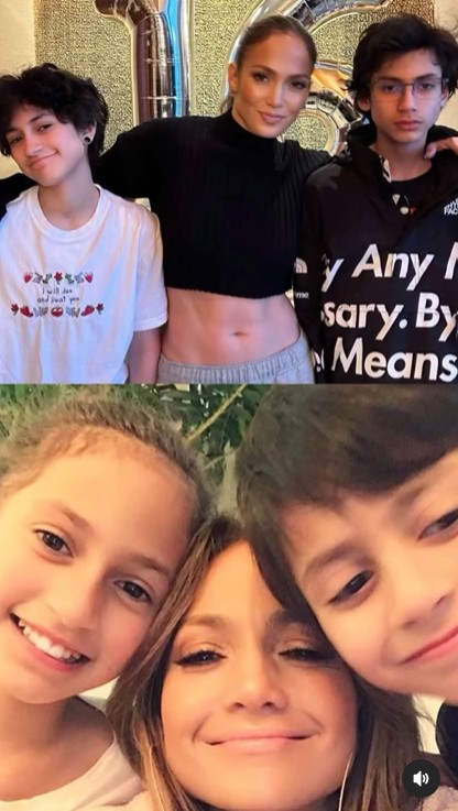 Fotos de vez en cuando de Jennifer Lopez y sus gemelos Emme y Max Muñiz en un post fechado el 23 de febrero de 2025 | Fuente: Instagram/jlo