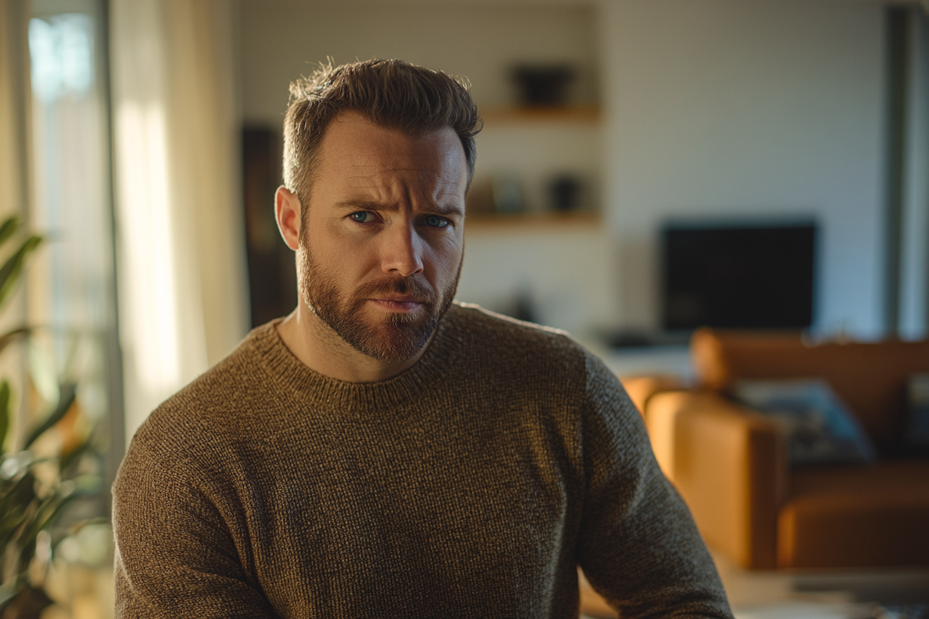 Un hombre de pie en un salón | Fuente: Midjourney