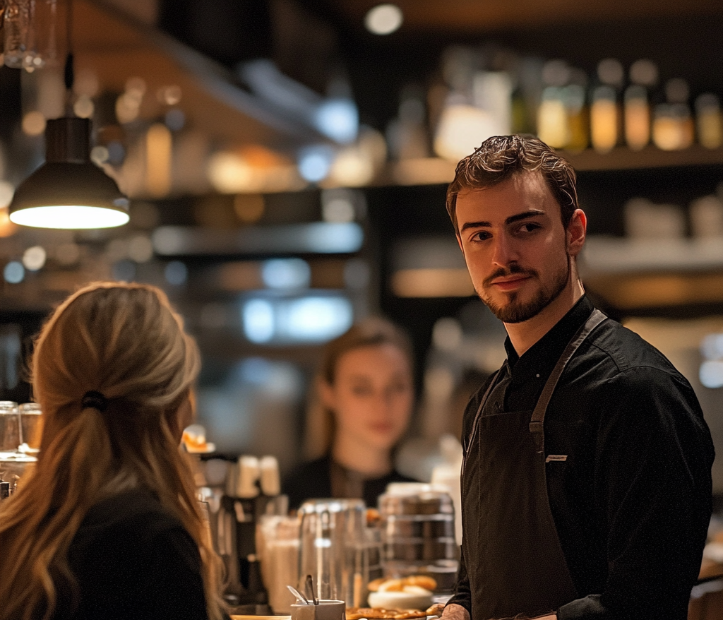 Empleado masculino en un restaurante | Fuente: Midjourney