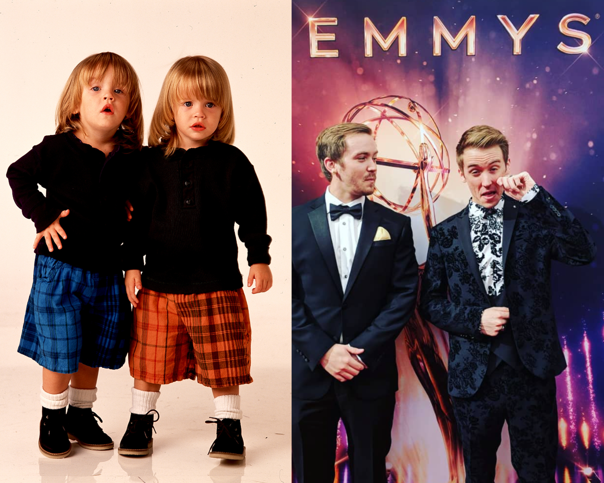 Una foto de Blake/Dylan Tuomy-Wilhoit interpretaron a Nicky y Alex Katsopolis en 1993 | Blake/Dylan Tuomy-Wilhoit en los Emmy en 2019 | Foto: Getty Images | instagram.com/zerowbe