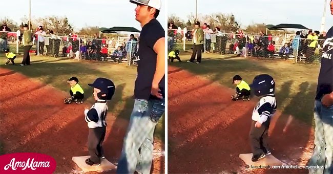 Un pequeño jugador de béisbol rompe a bailar en medio del juego en un hilarante video