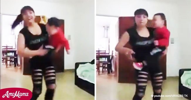 Mamá hizo un divertido baile de la canción infantil "La Vaca Lola" y se hizo viral al instante