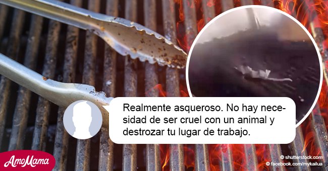 Nauseabundo video muestra a cocinero asando una rata en la parrilla durante su turno