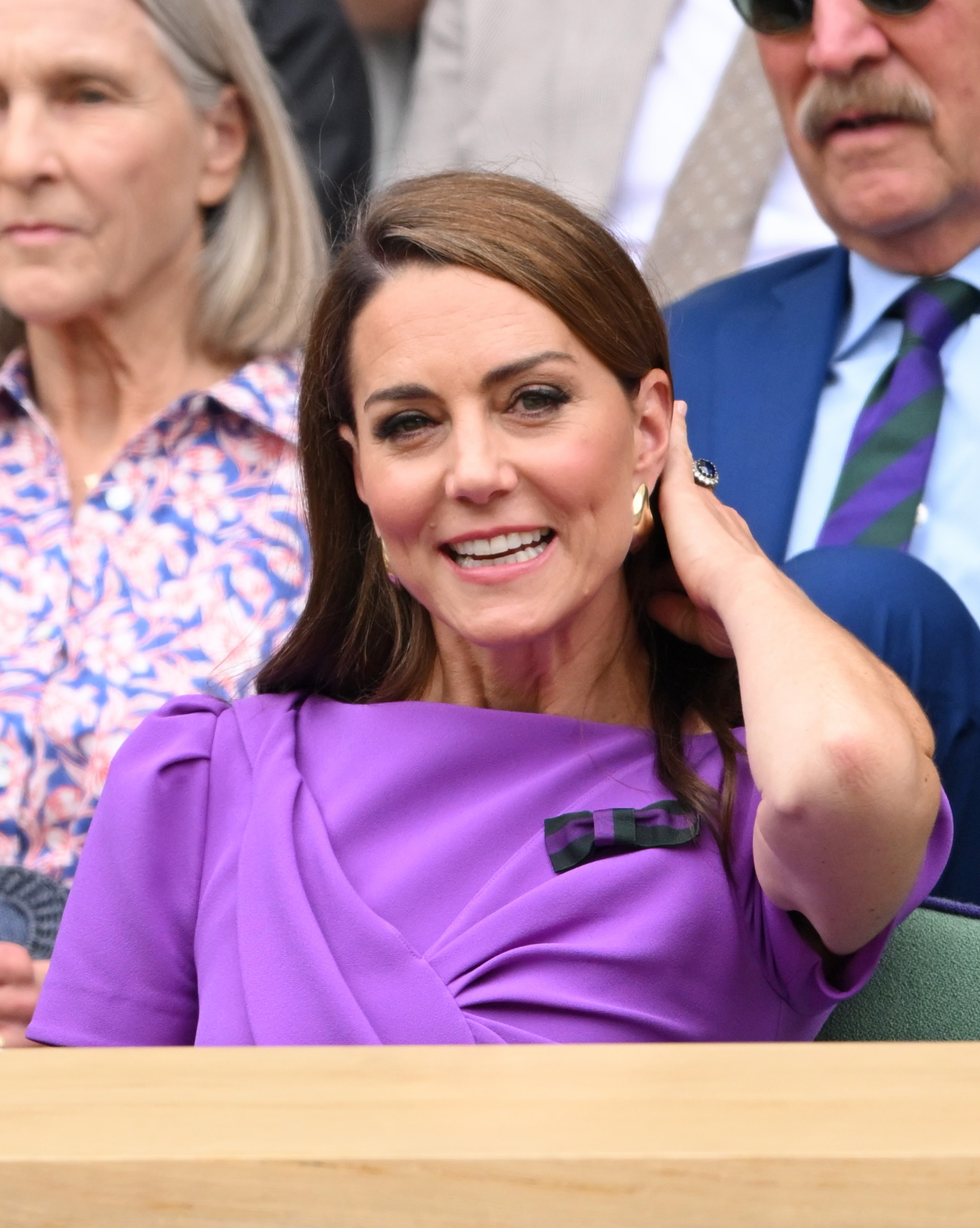 Kate Middleton fotografiada en la Pista Central del Campeonato de Tenis de Wimbledon el 14 de julio de 2024, en Londres, Inglaterra | Fuente: Getty Images