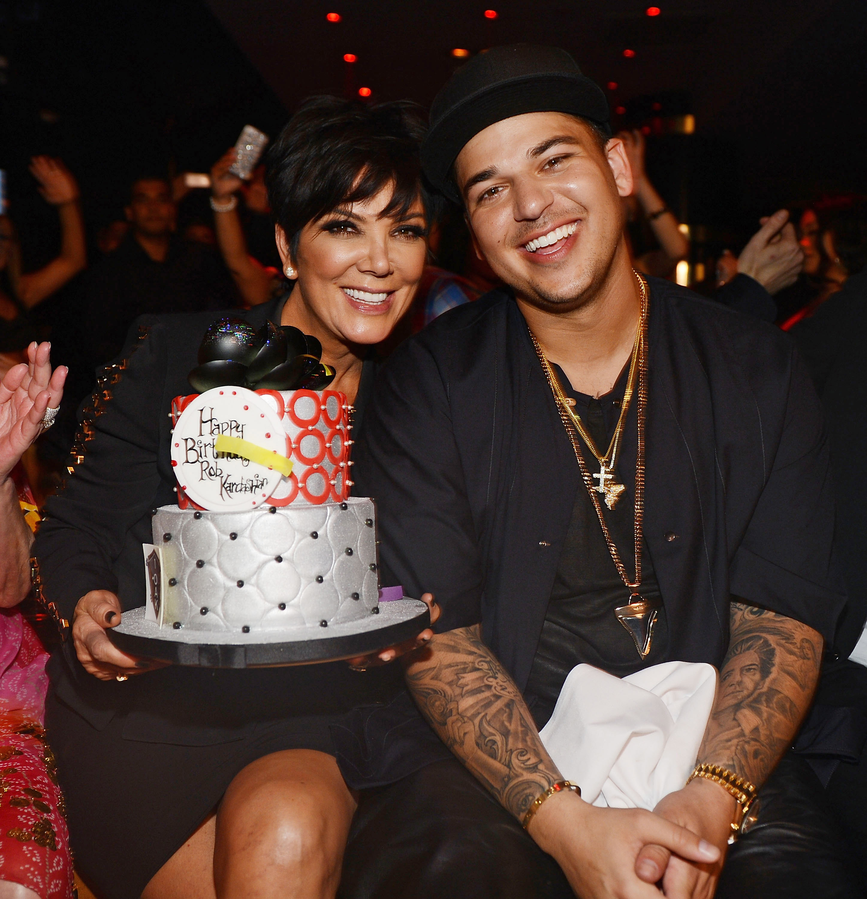 Kris se unió a Rob en la fiesta de su 26.º cumpleaños en la discoteca 1 OAK de Las Vegas el 15 de marzo de 2013. | Fuente: Getty Images