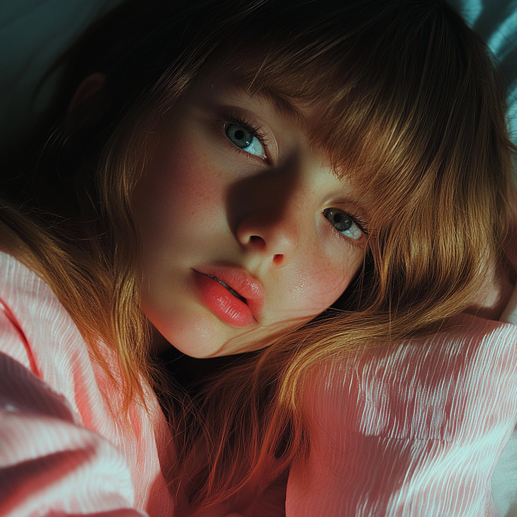 Un primer plano de una niña | Fuente: Midjourney