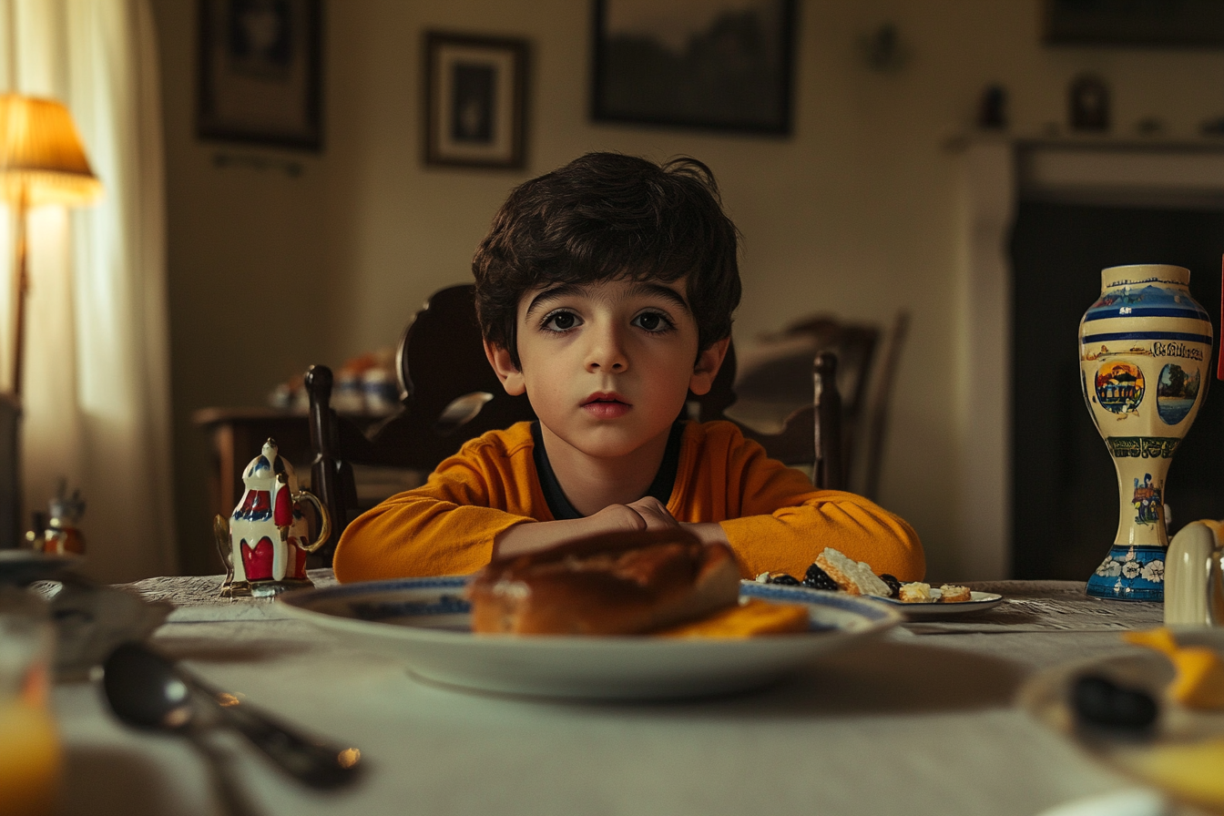 Un niño en una mesa de comedor | Fuente: Midjourney