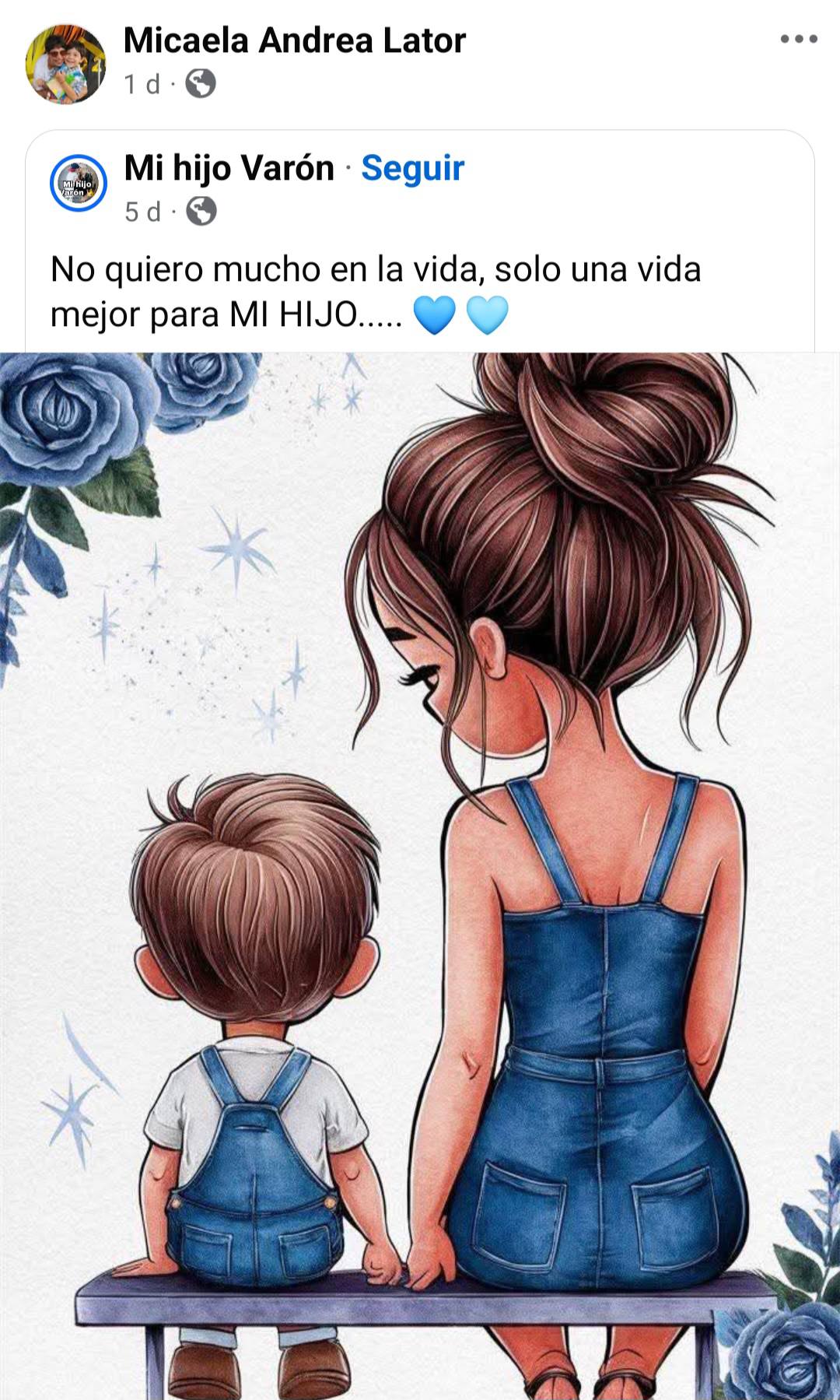 Publicación de Facebook de Micaela. | Foto: Facebook.com/Semanario La Colmena