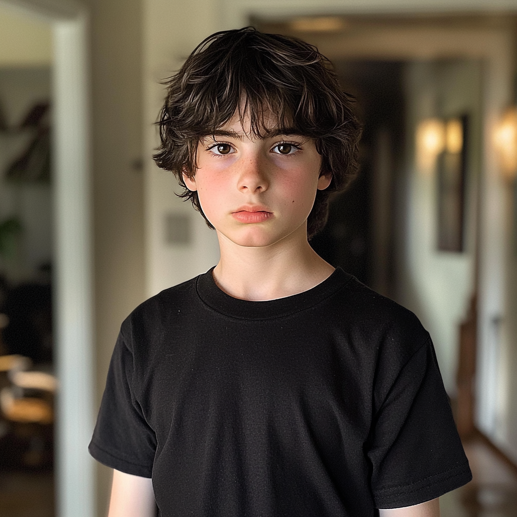 Un adolescente de pie en un vestíbulo | Fuente: Midjourney