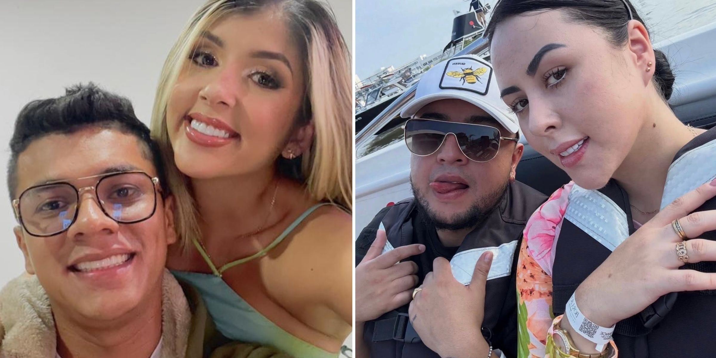 Waisman Mora junto a su esposa, Camila Menjura | Juan Manuel Rodríguez junto a su novia, Juliana Calderón | Fuente: Instagram/waisman_mora | Facebook/Yina Calderon Me Gusta