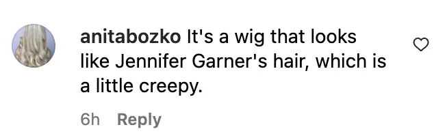 "Es una peluca que se parece al pelo de Jennifer Garner, lo que es un poco espeluznante" |Comentario de una usuaria, 2023 | Foto: instagram.com/jlo
