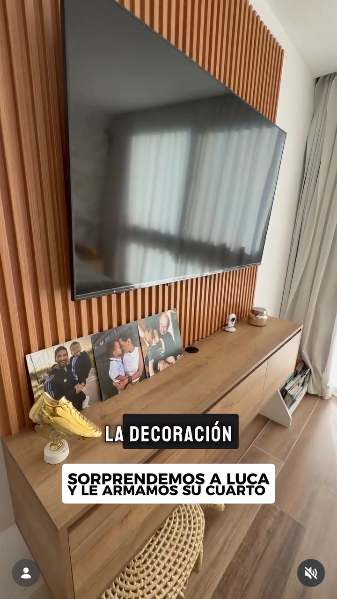 Mica Viciconte mostrando cómo quedó el nuevo dormitorio de su hijo Luca Cubero | Fuente: Instagram/micaviciconte