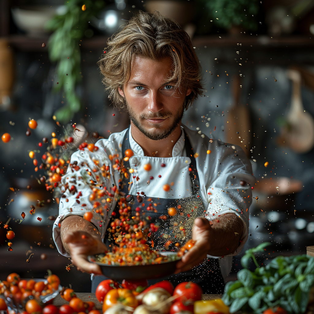 Alex se siente mágico en su cocina | Fuente: Midjourney