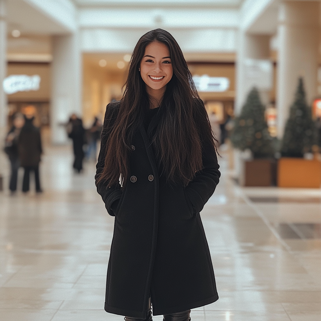 Una joven en el centro comercial | Fuente: Midjourney