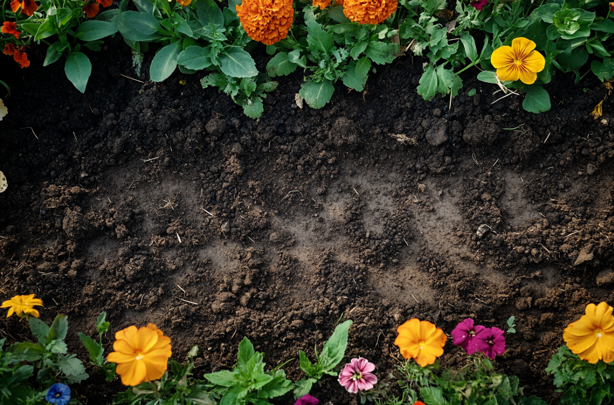 Tierra recién removida en un parterre | Fuente: Midjourney