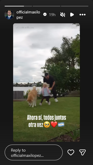 Maxi López compartió un video de su reencuentro familiar tras la llegada de Daniela Christiansson a Argentina | Fuente: Instagram Stories/officialmaxilopez
