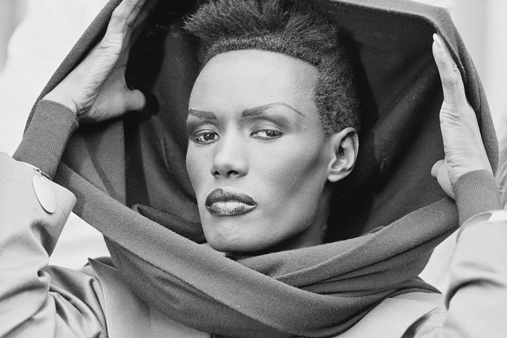 Grace Jones posed at a press call to promote the James Bond film 'A View to a Kill' in London on 14th June 1985 | Source: Getty Images