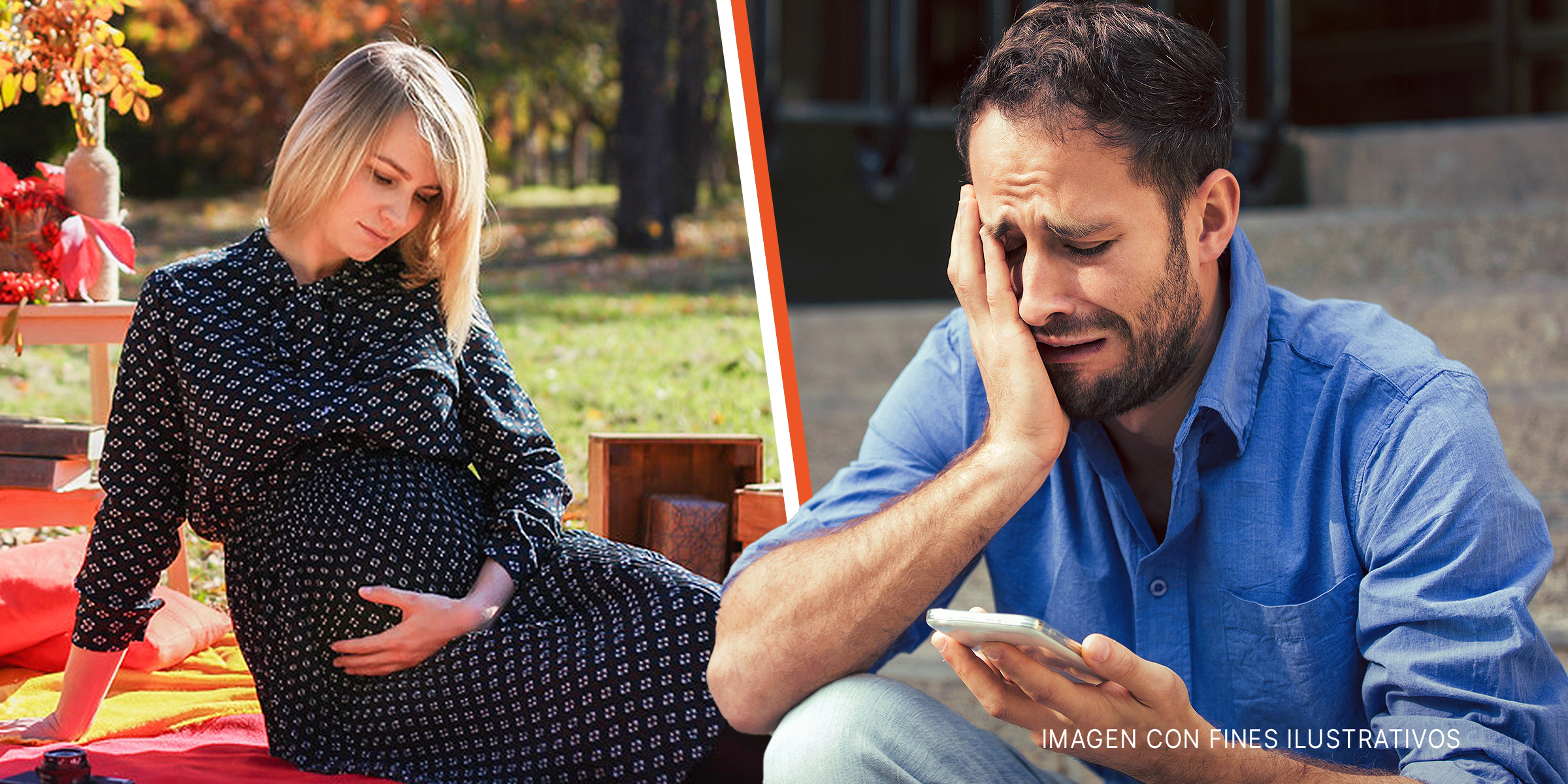 Una mujer embarazada. | Un hombre llorando. | Foto: Shutterstock | Flickr.com/10streets (CC BY 2.0)