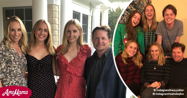 Hijas mellizas de Michael J. Fox ya están grandes, y su parecido con sus padres es encantador